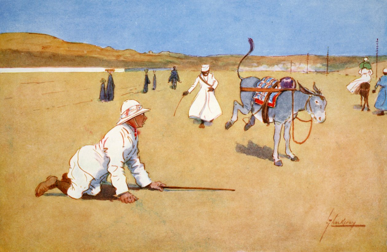 على طريق السد ، أسوان ، 1908. بواسطة لانس ثاكيراي
