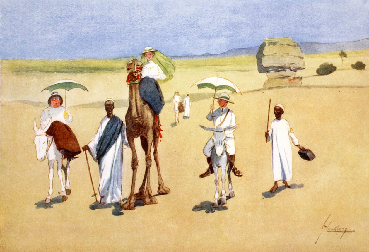 "جولة حول الأهرامات" ، 1908. بواسطة لانس ثاكيراي
