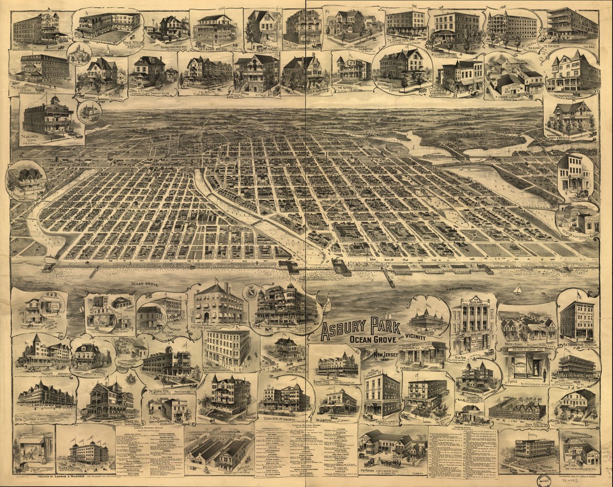 Asbury Park ، أوشن جروف والمنطقة المجاورة ، نيو جيرسي 1897. بواسطة لانديس وهيوز
