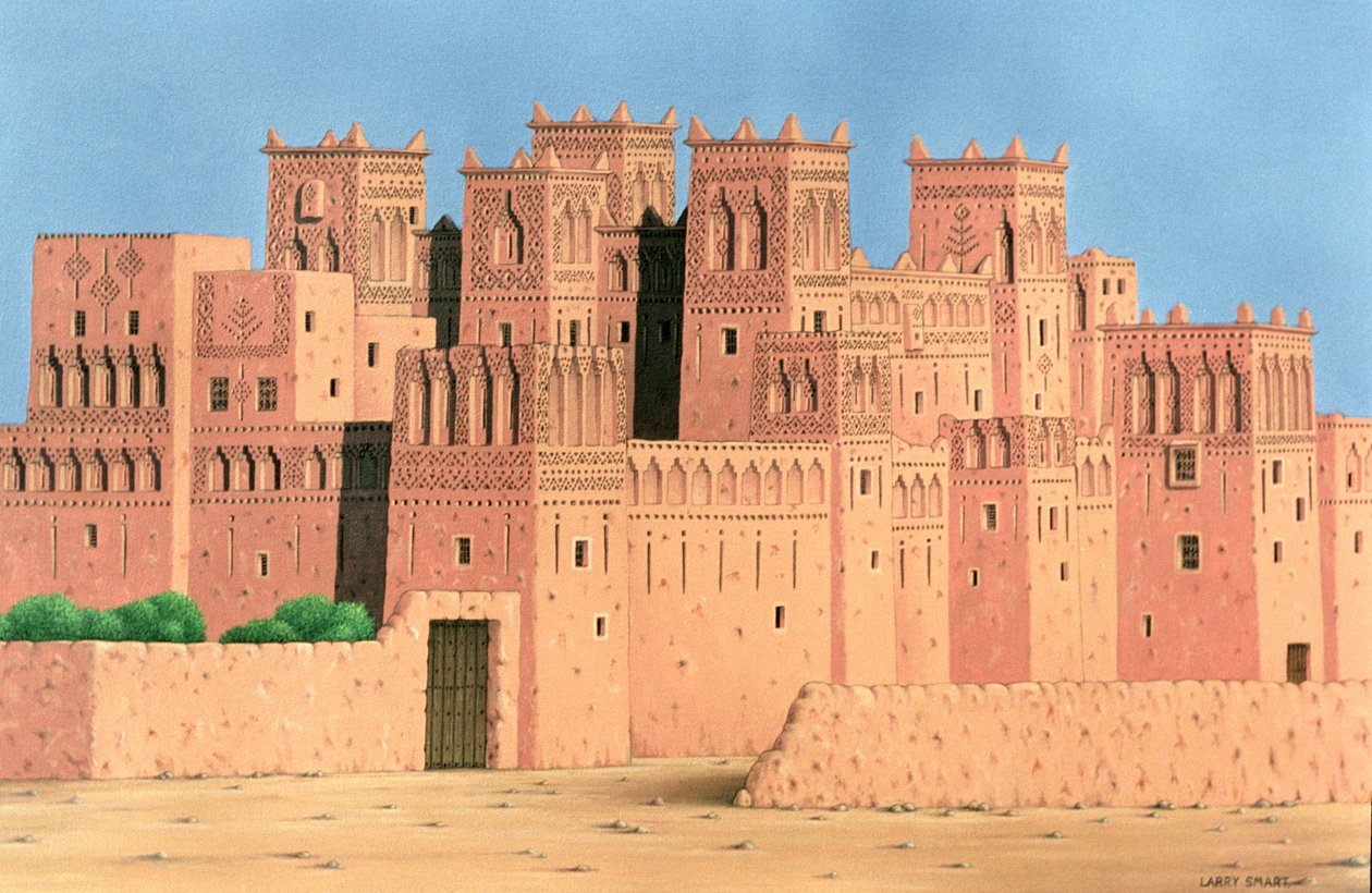 القصبة ، جنوب المغرب ، 1998 (أكريليك على كتان) بواسطة لاري سمارت