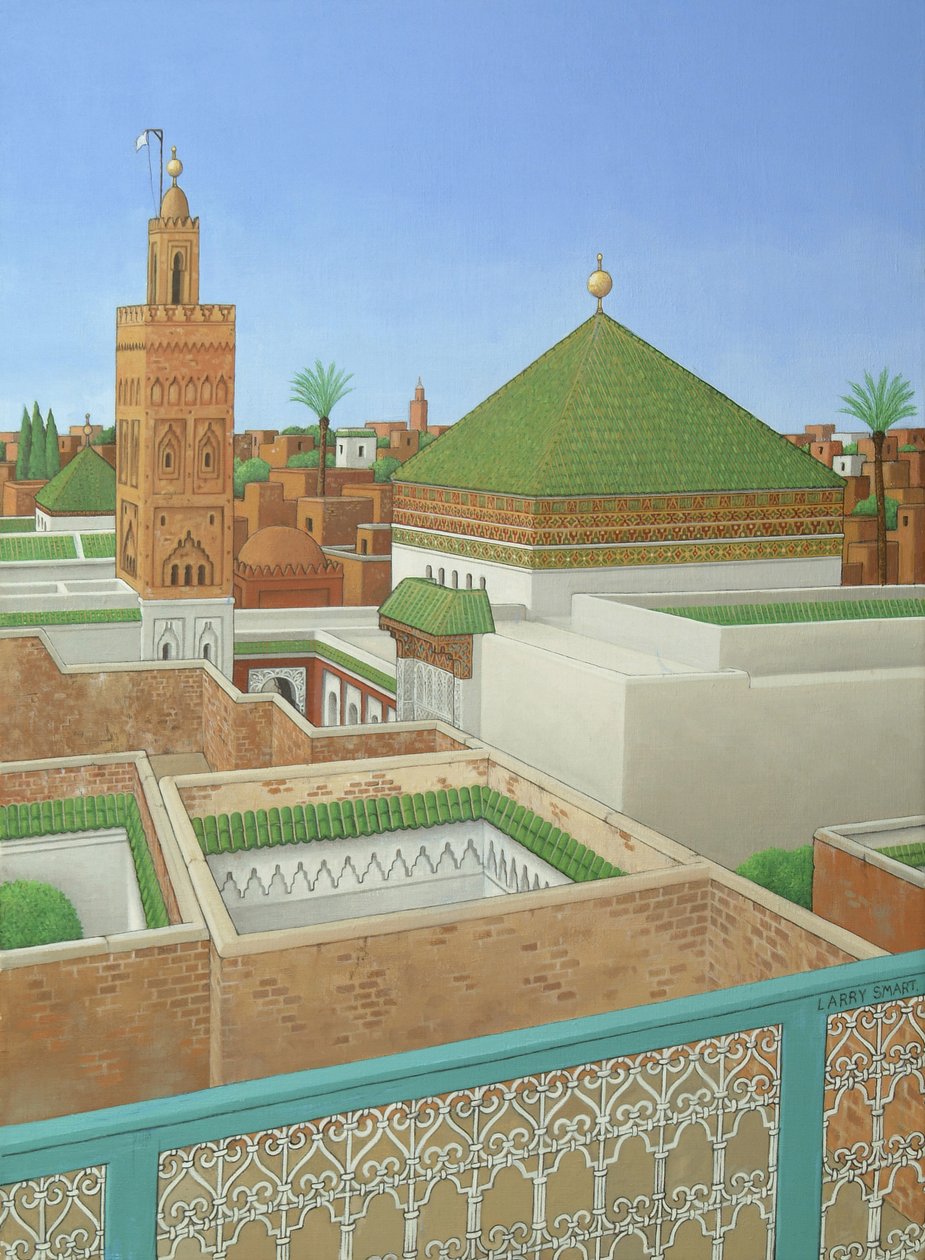 أسطح المنازل ، مراكش (أكريليك على كتان) بواسطة لاري سمارت