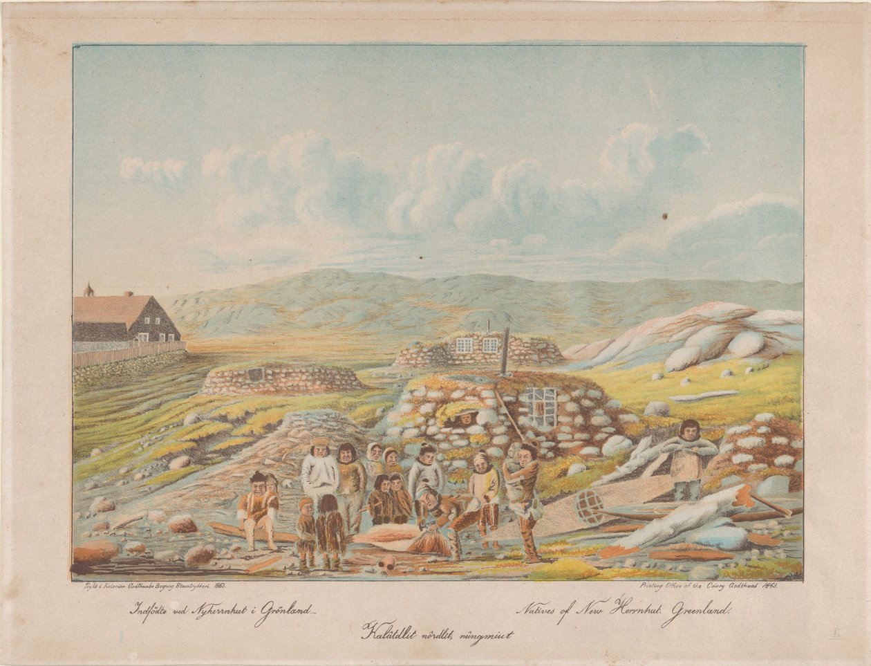 سكان نيو هيرنهوت ، جرينلاند ، 1863. بواسطة لارس مولر