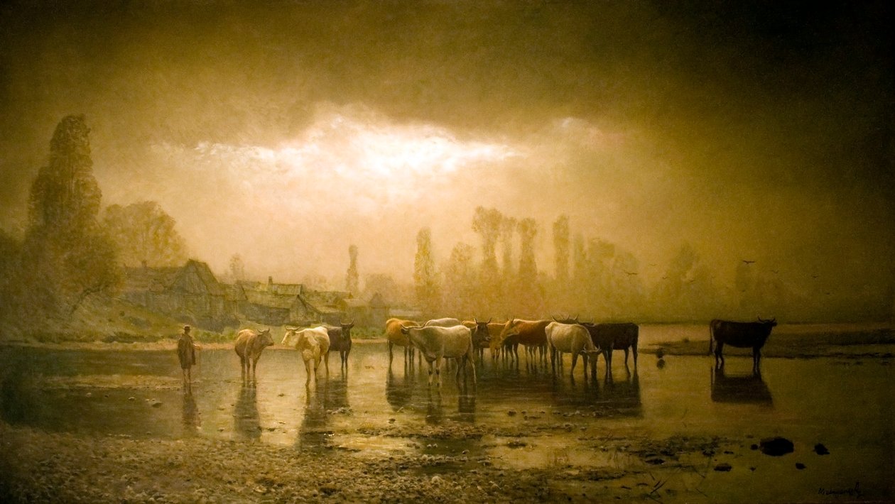 Munkacs videkerol ItatoCountryside Munkacs Wateringn بواسطة Laszlo Mednyanszky