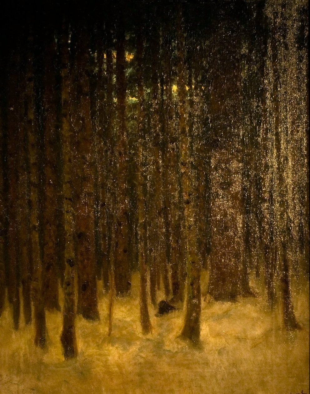 Teli erdoreszletnEnglish: Forest_in_Wintern بواسطة Laszlo Mednyanszky