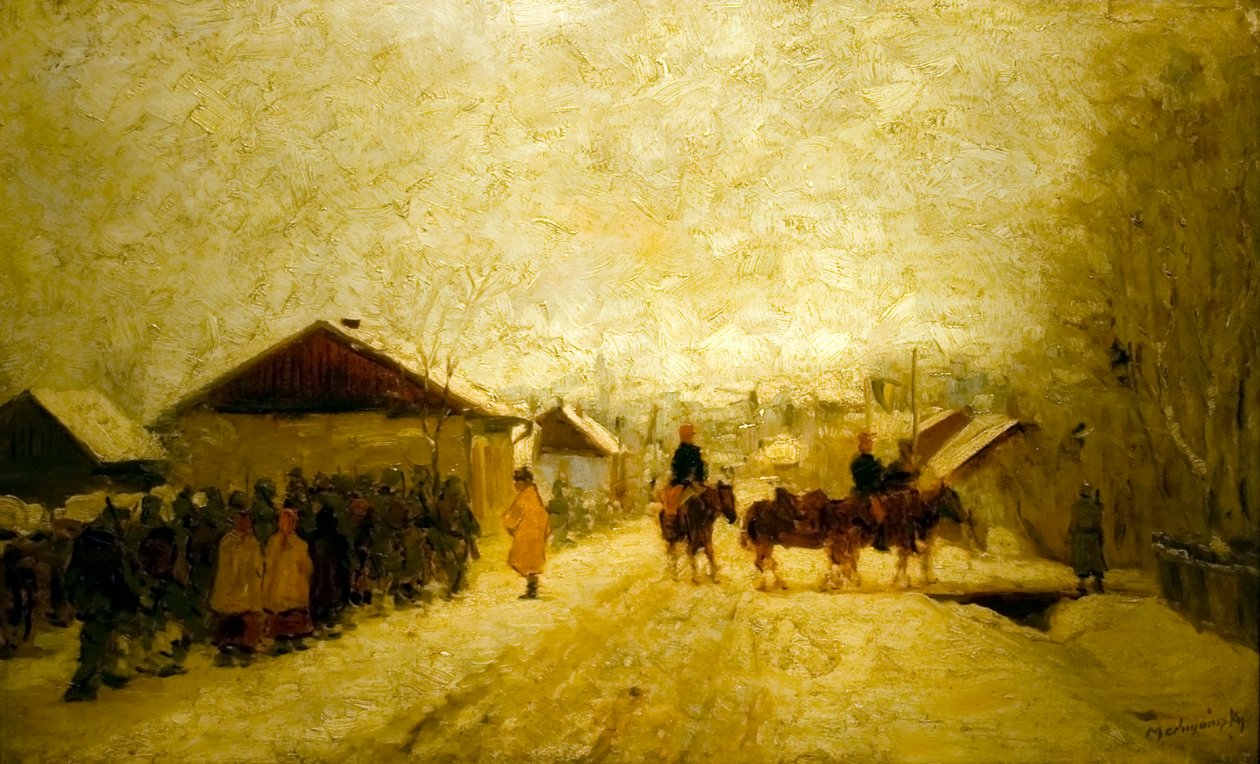 Marching_Soldiers_in_Winter_Landscapen بواسطة Laszlo Mednyanszky