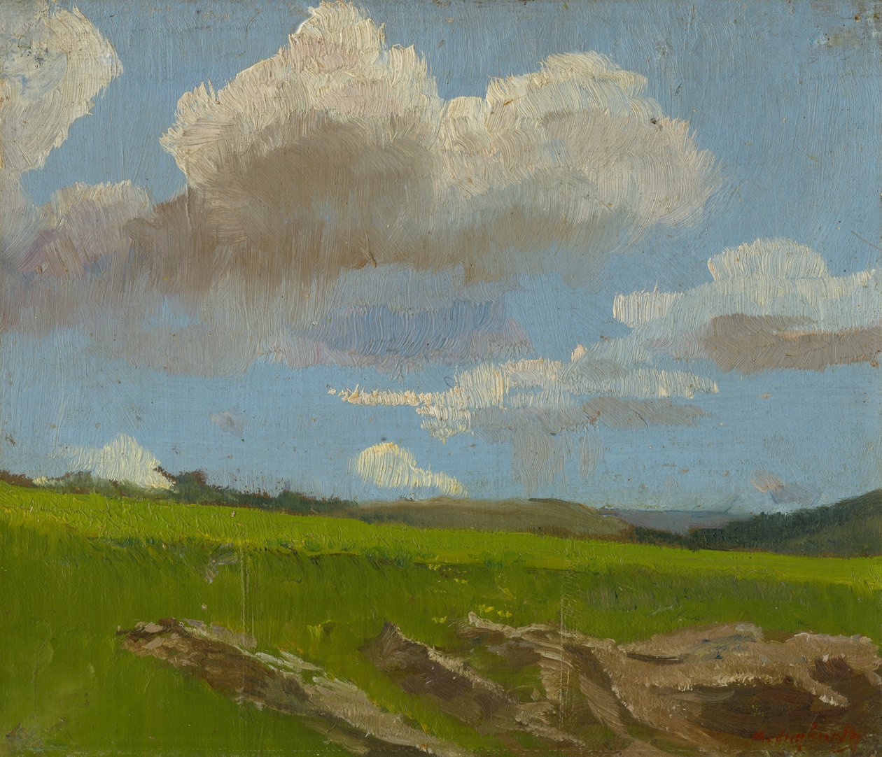 منظر طبيعي مع السحب 1890-1910 بواسطة Laszlo Mednyanszky