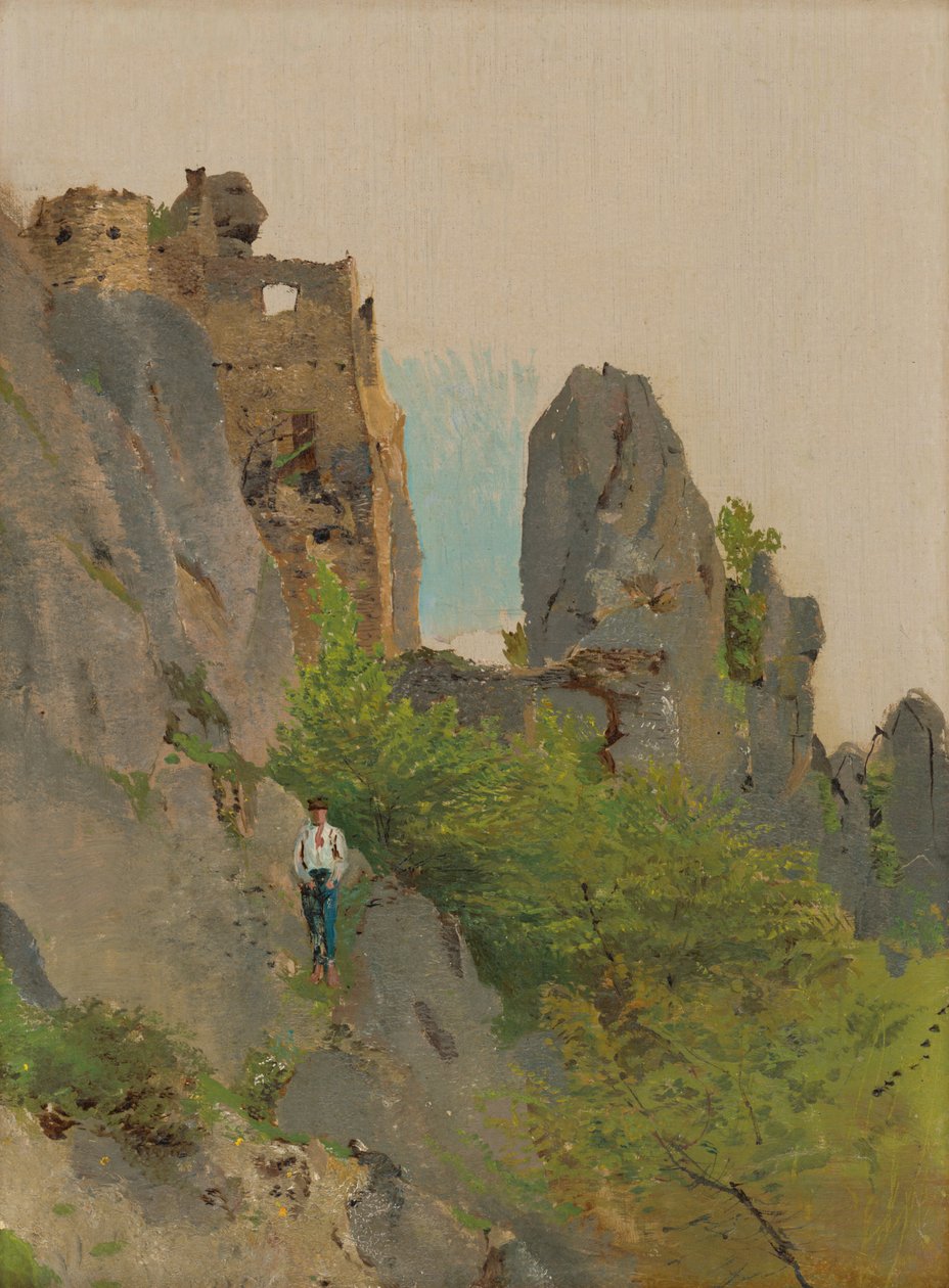 منظر لأطلال Sú؟ Ovské ، 1875-1885 بواسطة Laszlo Mednyanszky