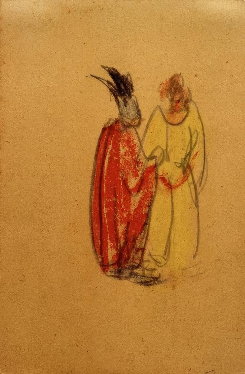 بلا عنوان (Ortrúd و Elsa von Brabant في حجة) بواسطة لازلو موهولي ناجي