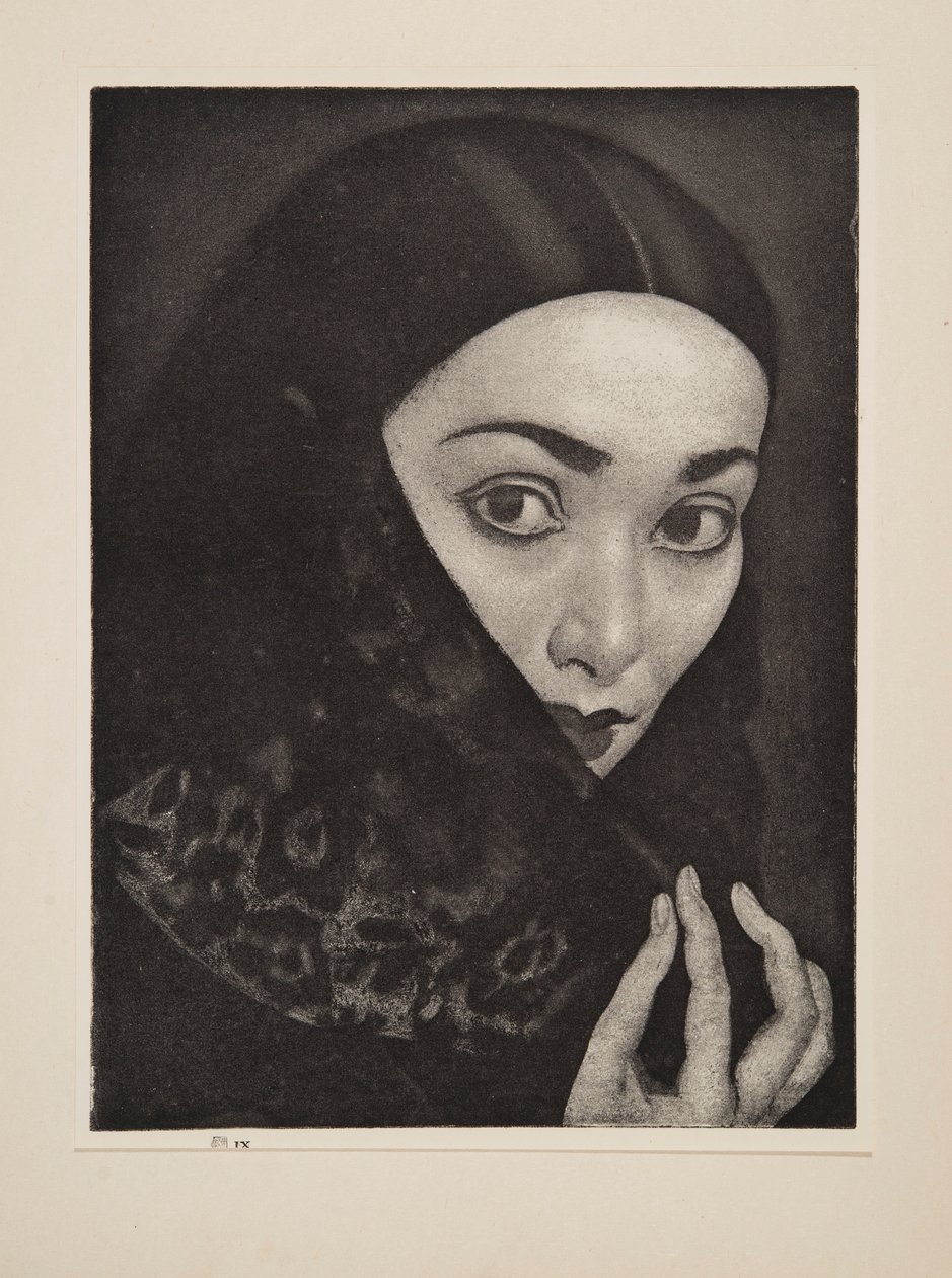 سيدة مع شال ، حانة. 1926. بواسطة لورا نايت