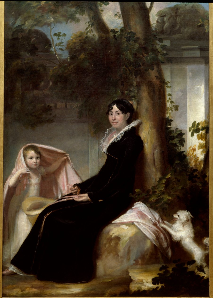 صورة مدام جونو ، دوقة أبرانتس ، مع ابنتها فالنتين بورتريه لور بيرمون (1784-1838) ، زوجة الجنرال جونو والروائي الفرنسي. لوحة لدومينيكو بيليجريني (1759-1840) خافت. 1،45 × 2،35 م بوردو. متحف الفنون الجميلة بواسطة لورين جونوت أبرانتيس