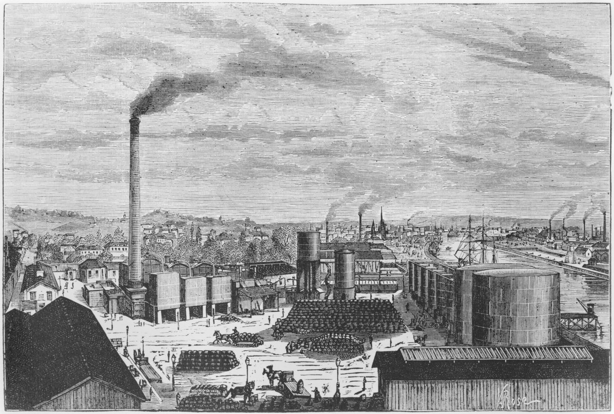 شركة Deutsch ، المصنع في روان ، توضيح من "Les Grandes Usines" بقلم جوليان تورجان ، c.1880 بواسطة لوران فيكتور روز