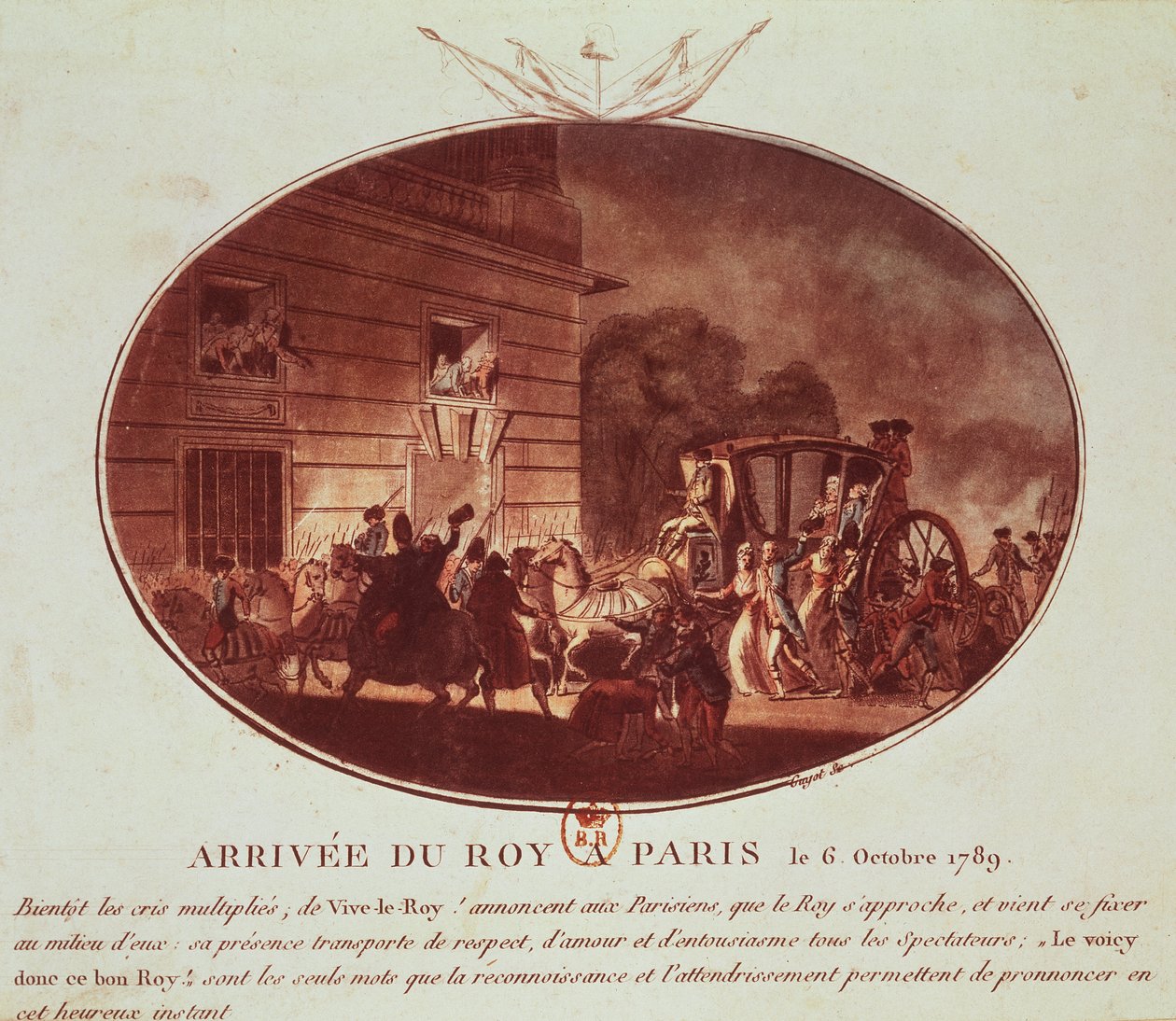 وصول الملك إلى باريس في 6 أكتوبر 1789 (أكواتينت) بواسطة لوران جويوت