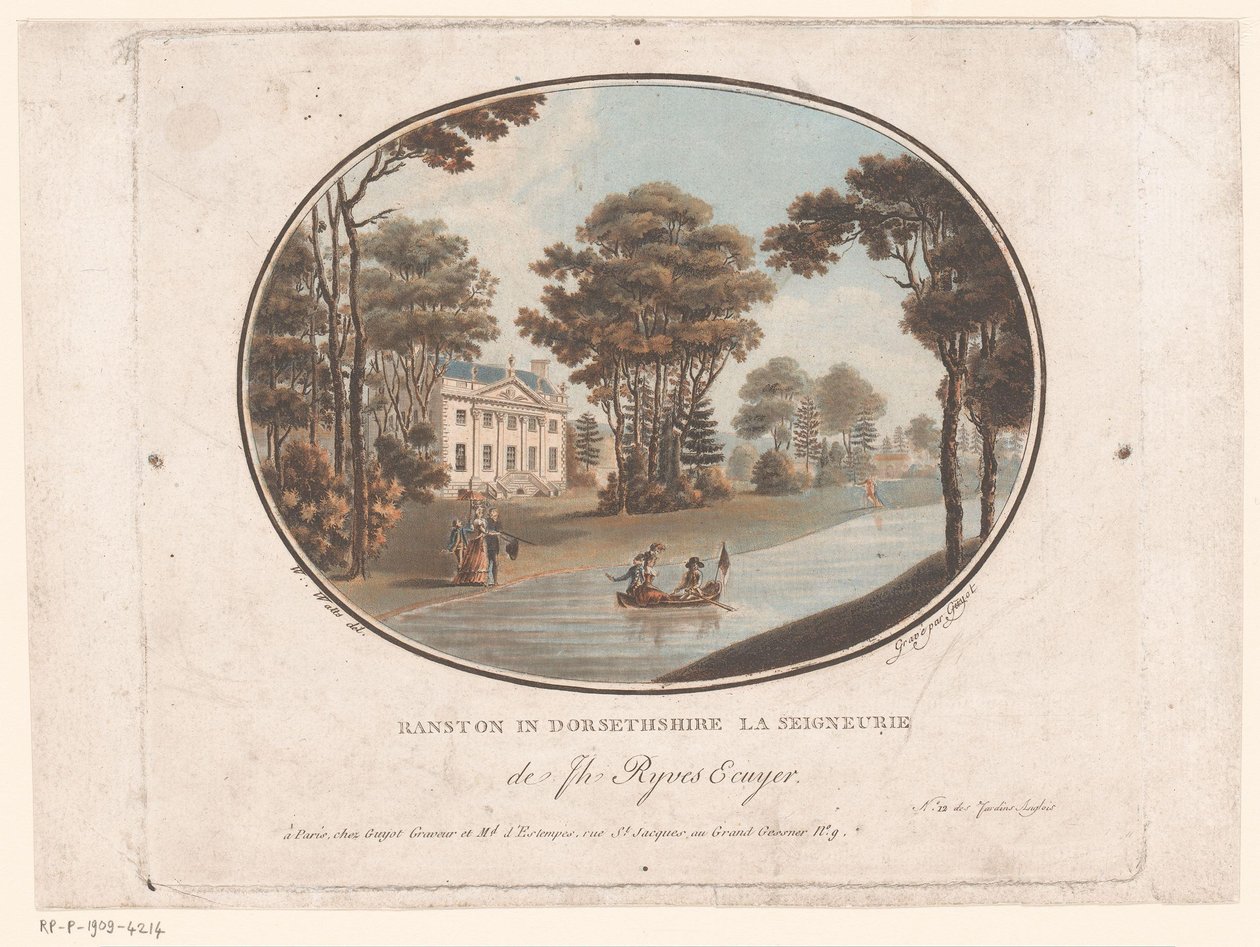 منظر لرانستون في دورسيتشاير رانستون في Dorsethshire La Seigneurie de Jh Ryves Ecuyer. (العنوان على الكائن) Jardins Anglais (عنوان السلسلة على الكائن) الحدائق الإنجليزية (عنوان المسلسل) بواسطة لوران جويوت