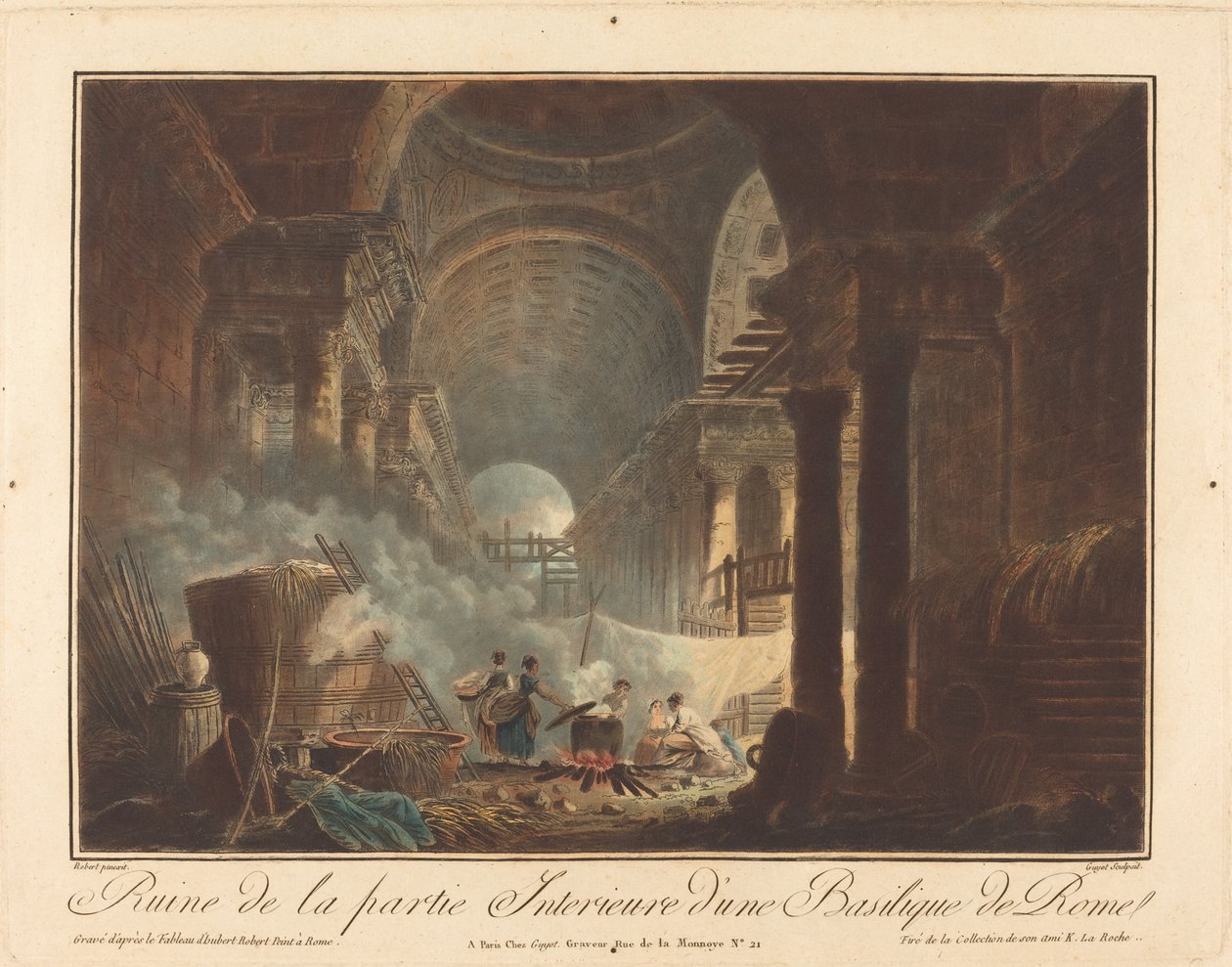 خراب الجزء الداخلي من بازيليك في روما بواسطة Laurent Guyot بعد Hubert Robert