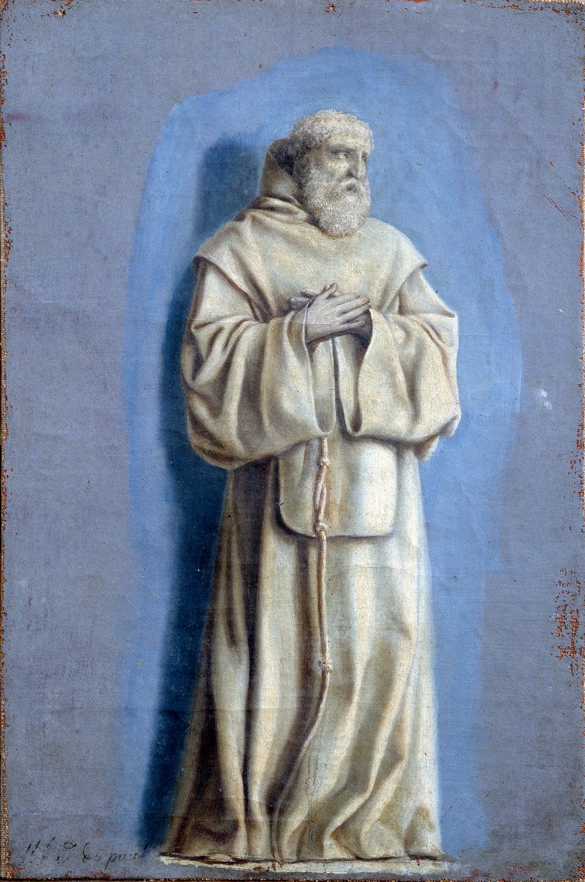 Saint Francois de Paule (1416-1507), founder of the Order of Minimes Painting with camaieu on canvas by Laurent de La Hyre (1606-1656) 17th century Sun. 0,36 x 0,23 m Paris. Louvre Museum بواسطة لوران دي لا هير