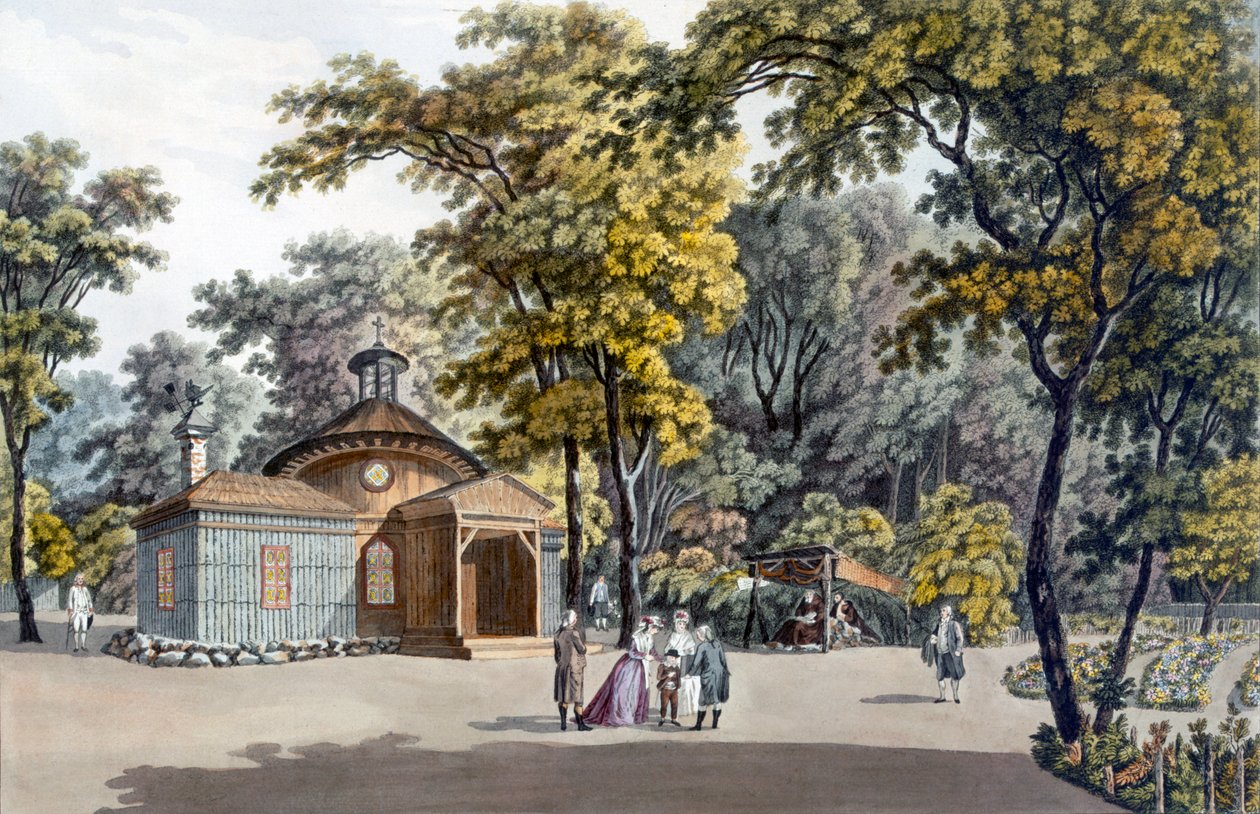 الدير في حديقة القصر الإمبراطوري لاكسينبورغ ، النمسا ، c.1790 بواسطة لورانس جانشا
