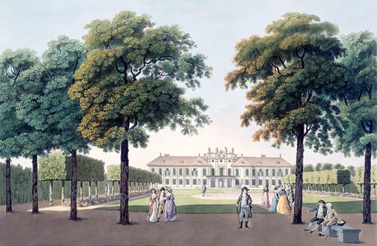 منظر لقصر المتعة في Hetzendorf ، فيينا ، 1790s بواسطة لورانس جانشا