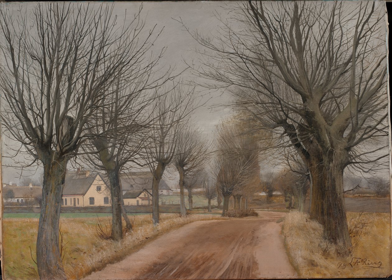 طريق بالقرب من Vinderød ، زيلندا ، 1898. بواسطة خاتم Andersen من Laurit