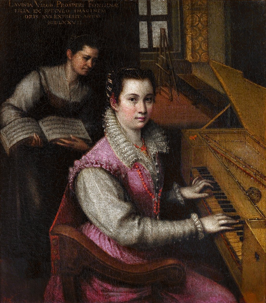 الصورة الذاتية par Fontana ، Lavinia (Lavinia Zappi) (1552-1614). زيت على قماش ، الحجم: 24x23،8 بواسطة لافينيا فونتانا