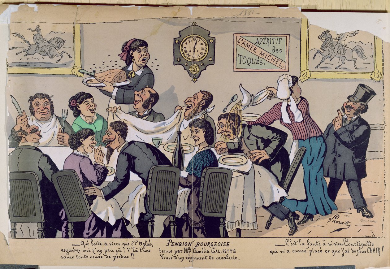مجلس الصعود من الطبقة المتوسطة ، كاريكاتير ، 1881 (نقش الألوان) بواسطة لافرات