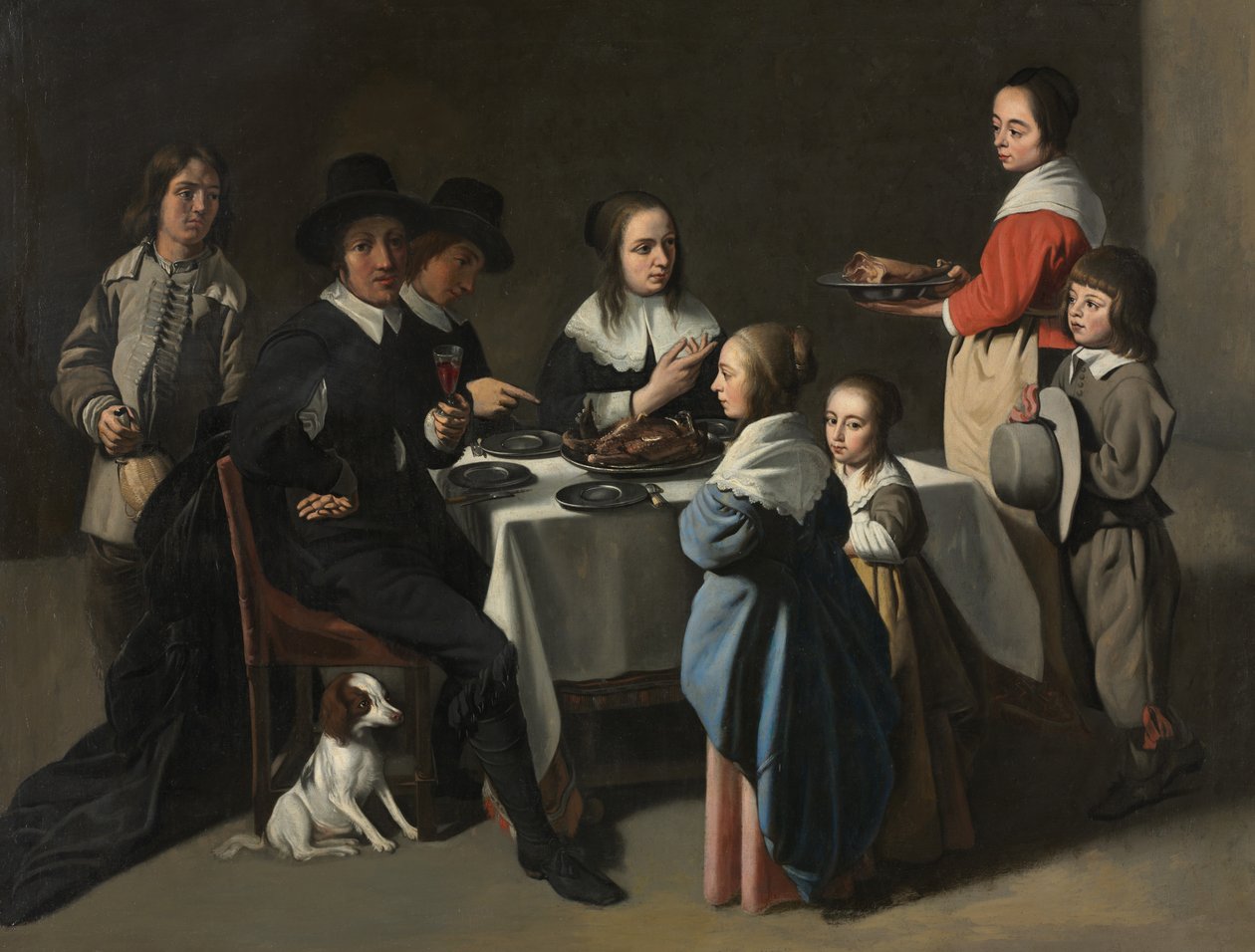 وجبة عائلية ، 1645-55 بواسطة Le Nain Brothers