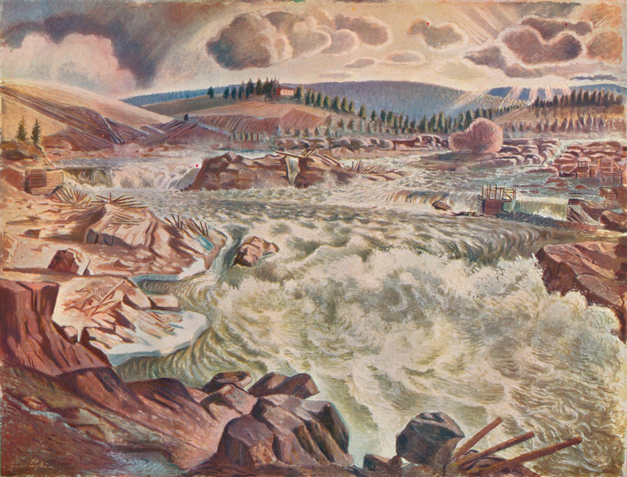 شلال ، c1900 1935. بواسطة ليندر إنجستروم