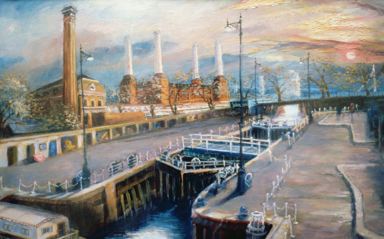 حوض جروسفينور ، 1998 (زيت على ورق) Pimlico Embankment بواسطة لي كامبل
