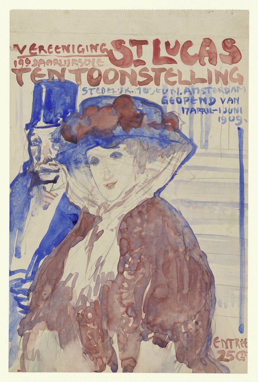 تصميم ملصق للمعرض السنوي التاسع عشر لـ Vereening St. Lukas في متحف Stedelijk في أمستردام بواسطة ليو جستل