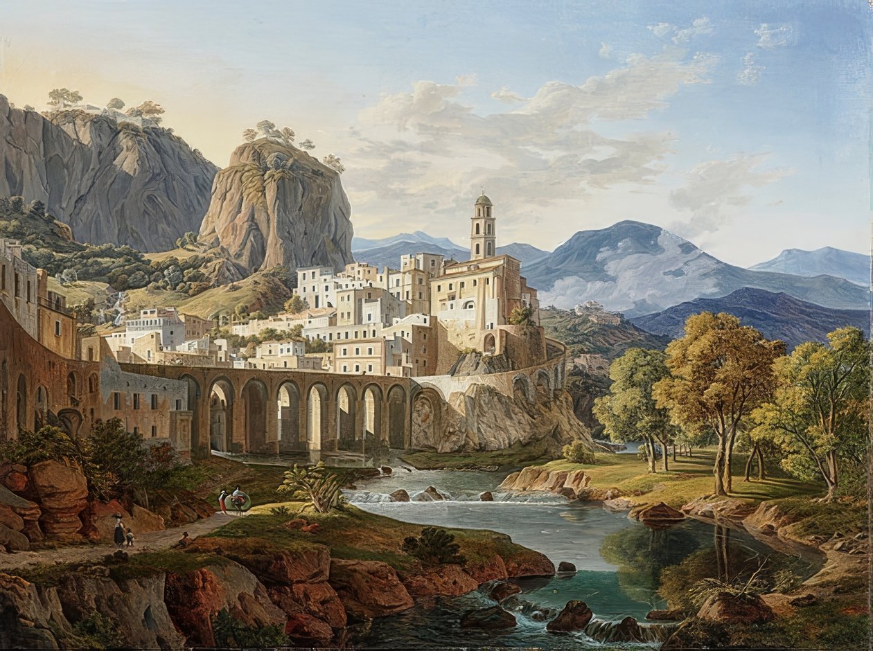 منظر لأتراني في أمالفي. 1834 بواسطة ليو فون كلينزي