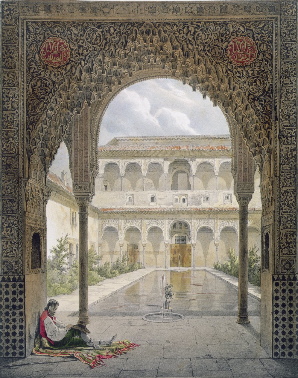 محكمة ألبيركا في الحمراء ، غرناطة ، 1853 بواسطة ليون أوغست أسلينو