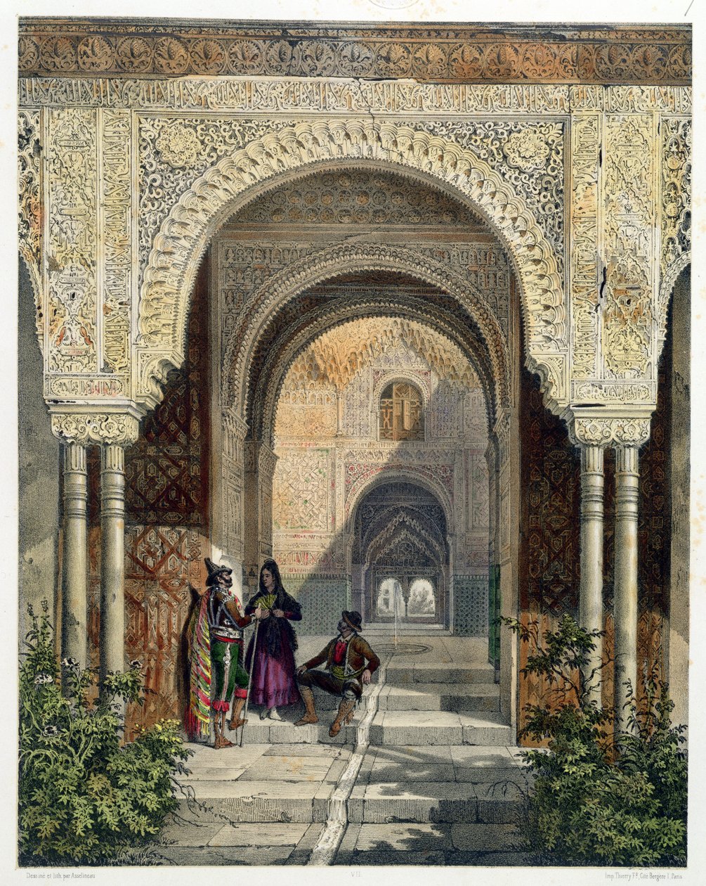 غرفة الأختين في قصر الحمراء ، غرناطة ، 1853 بواسطة ليون أوغست أسلينو
