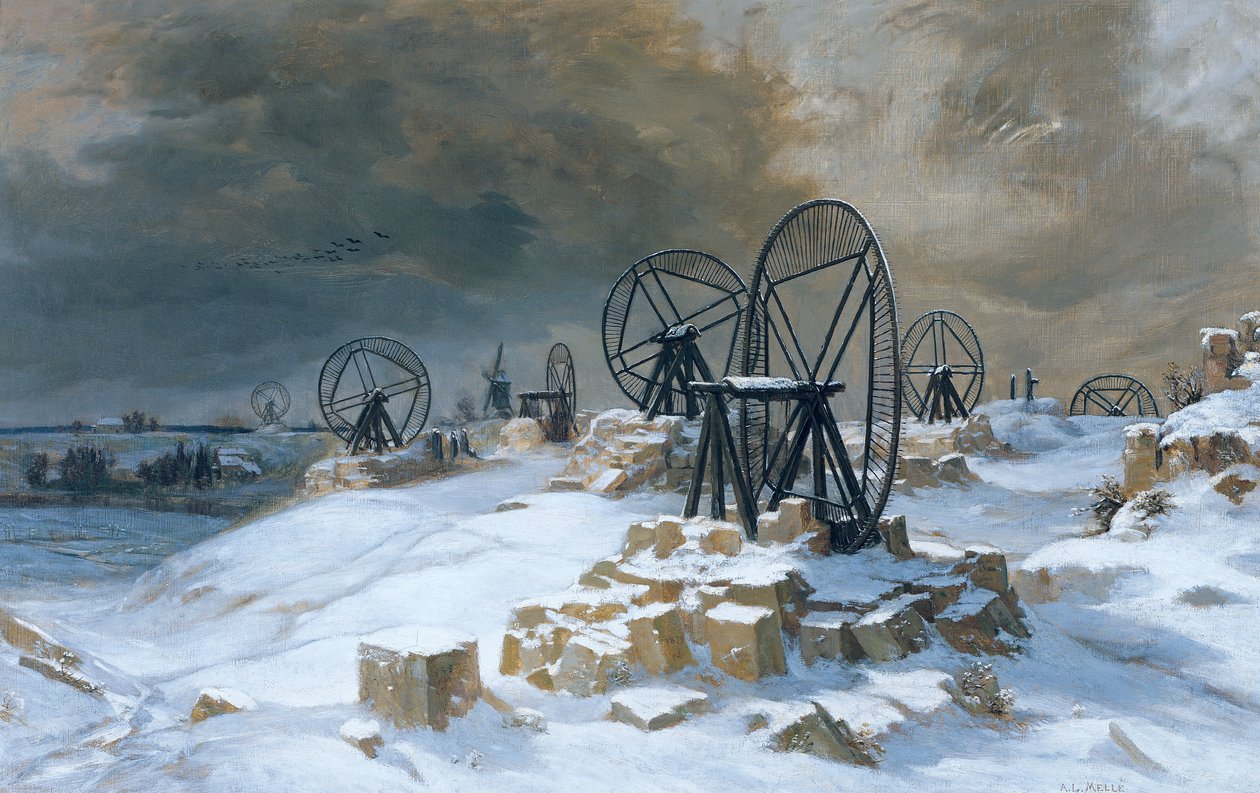حفر في Gentilly في الثلج ، 1879 بواسطة ليون أوغست ميل