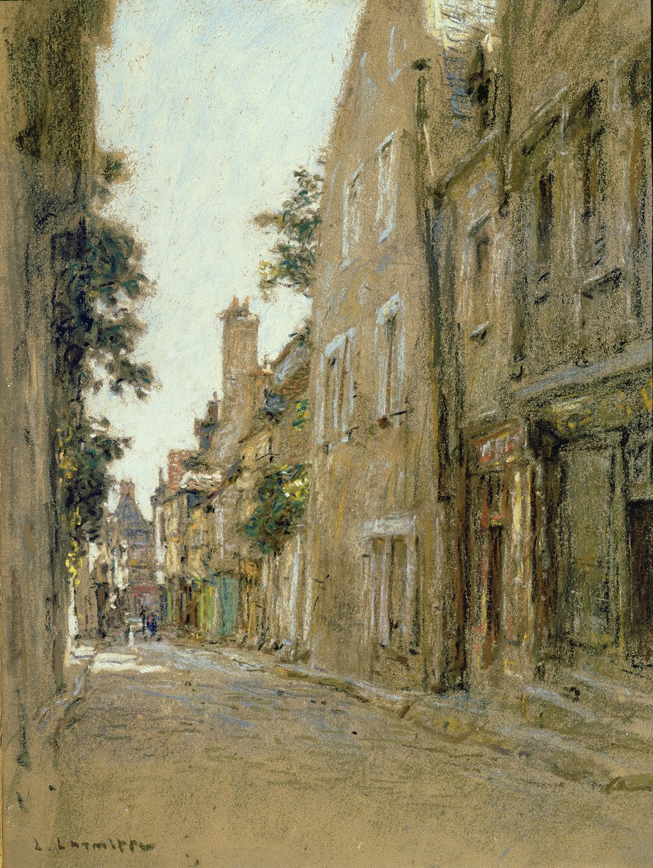 Rue Coursarlon، Bourges، c.1890 (باستيل على ورق برتقالي) بواسطة ليون أوغسطين ليرميت