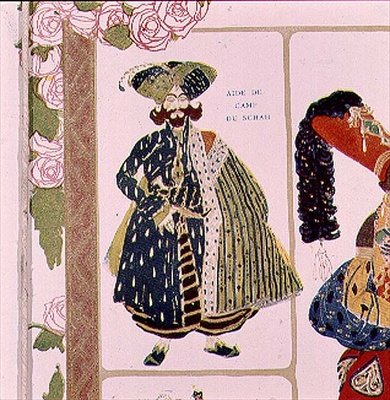 مساعد دي الشاه ، تصميم الأزياء لإنتاج دياغليف الباليه شهرزاد ، 1910 بواسطة ليون باكست