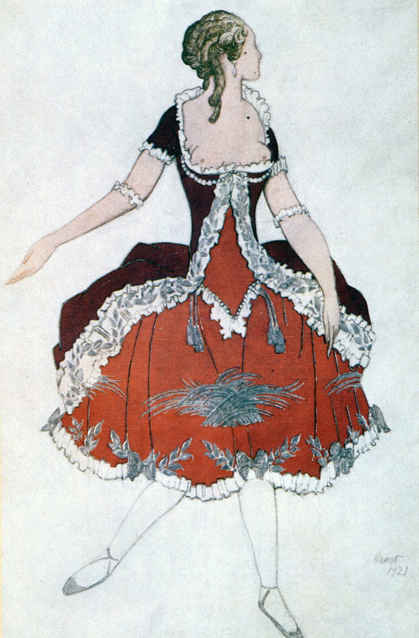 تصميم أزياء للأميرة أورورا ، من Sleeping Beauty ، 1921 بواسطة ليون باكست
