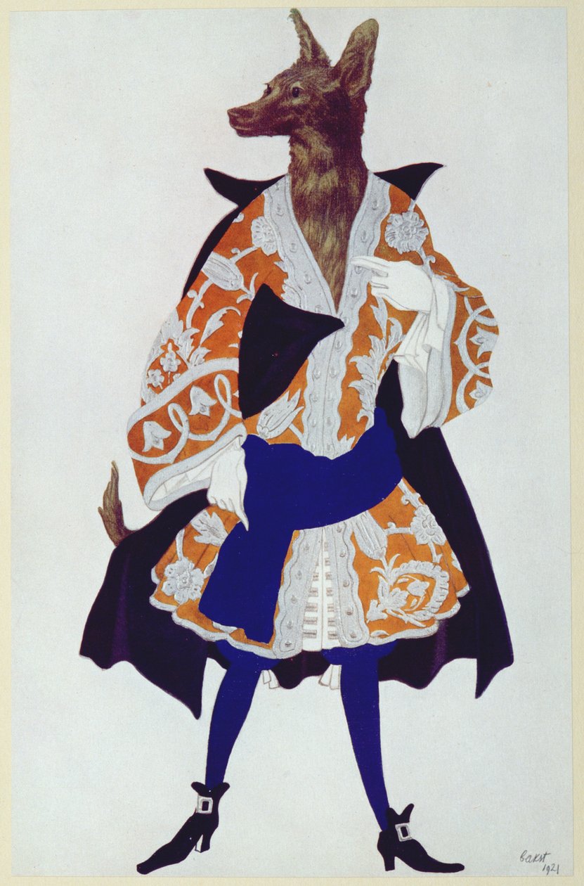 تصميم أزياء الذئب ، من Sleeping Beauty ، 1921 بواسطة ليون باكست