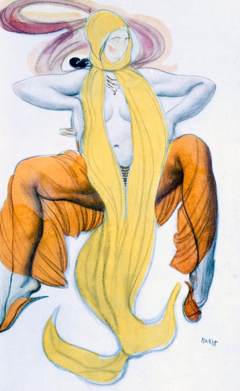 تصميم أزياء لراقص Bacchic ، من أسطورة جوزيف ، حوالي 1914 بواسطة ليون باكست
