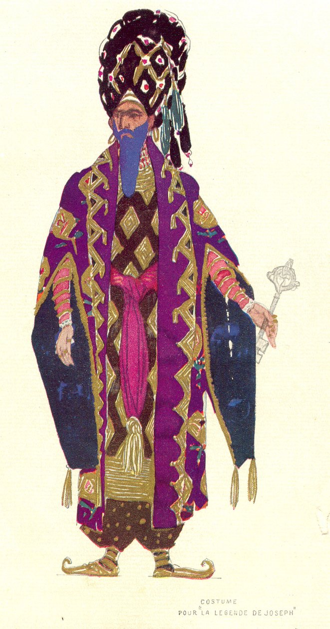 تصميم أزياء لشخصية في "أسطورة جوزيف" ، 1914 (مرحاض الذهب على الورق) بواسطة ليون باكست