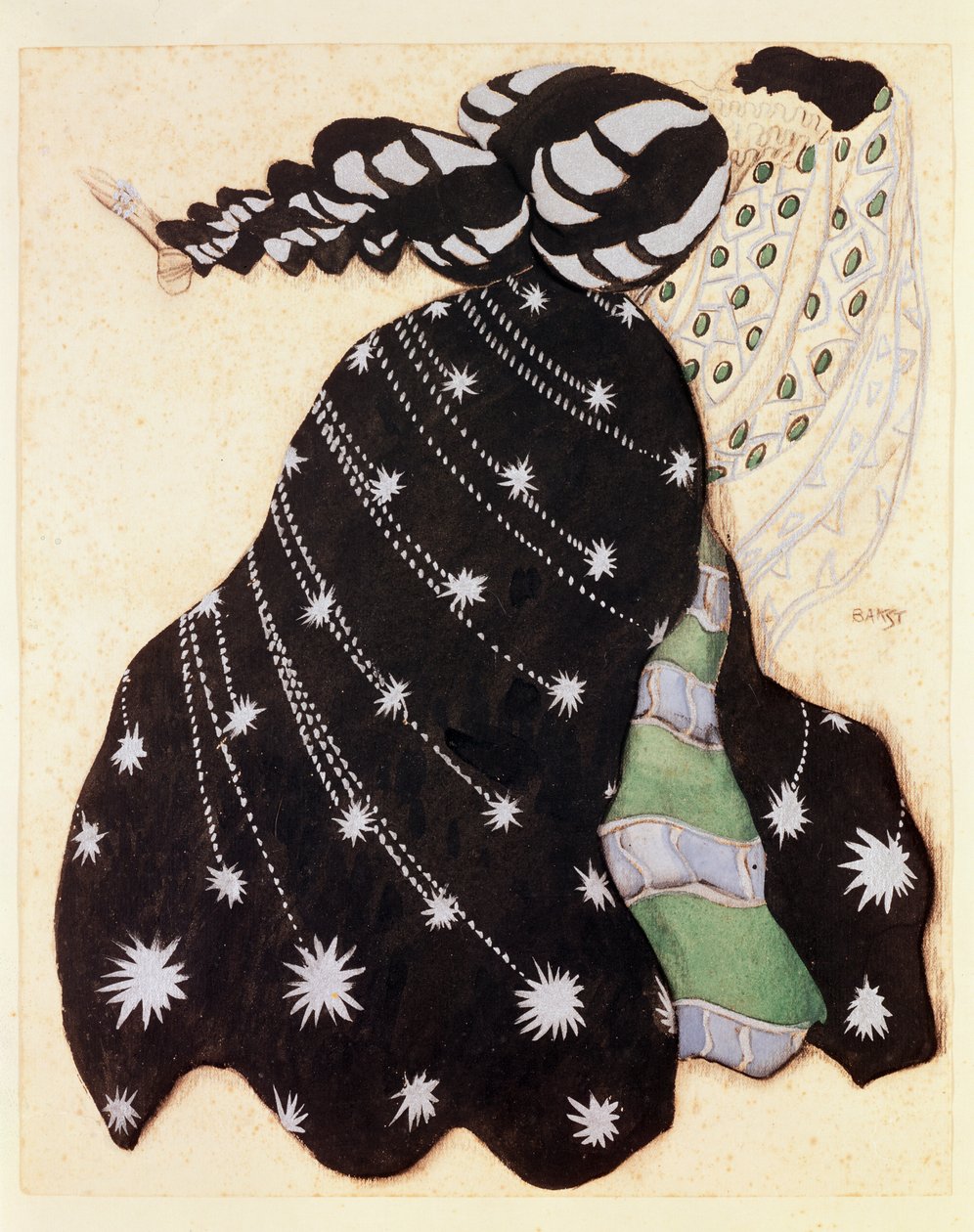 تصميم أزياء الباليه "La Legende de Joseph" ، 1914 (فحم وغواش على ورق) بواسطة ليون باكست