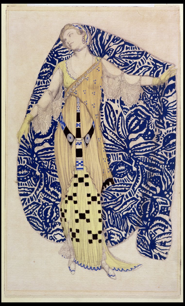 فستان حديث ، ديون ، 1910 (قلم رصاص ومرحاض) بواسطة ليون باكست
