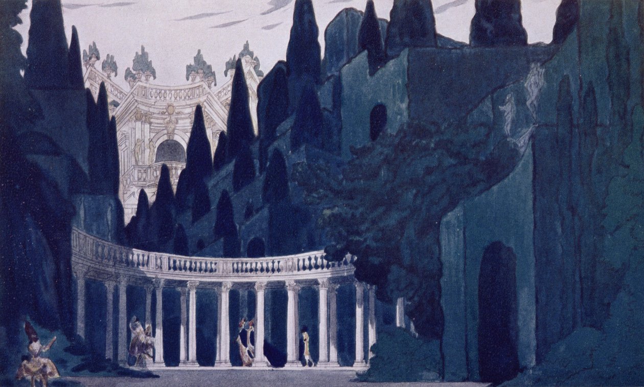 تصميم مناظر طبيعية للحديقة الملكية ، من Sleeping Beauty ، 1921 بواسطة ليون باكست