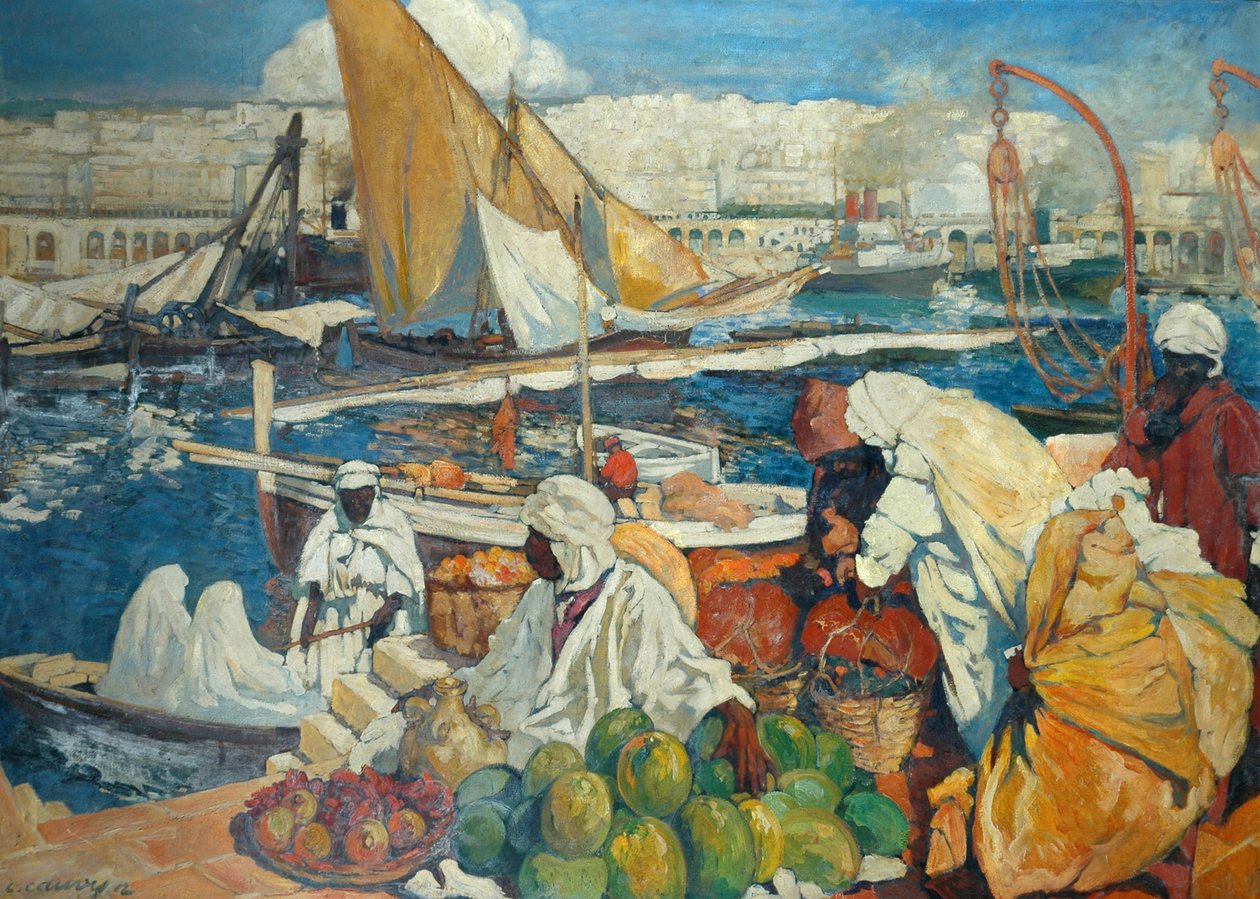 الجزائر لا بلانش - مشهد الرصيف ، الجزائر ، 1912 بواسطة ليون كوفي