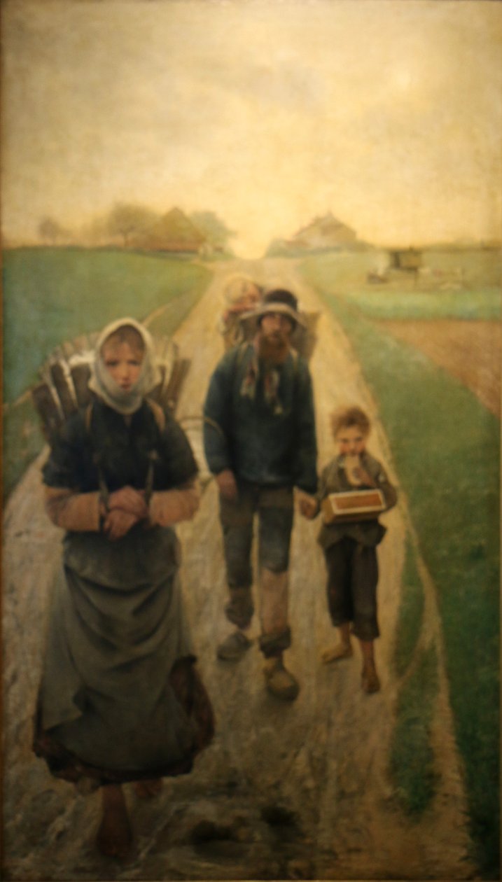 Les marchands de craie-Le matinnEnglish: The chalk sellers-in the morningnDutch: De Krijtverkopers-Morgenolfbrekern بواسطة ليون فريديريك