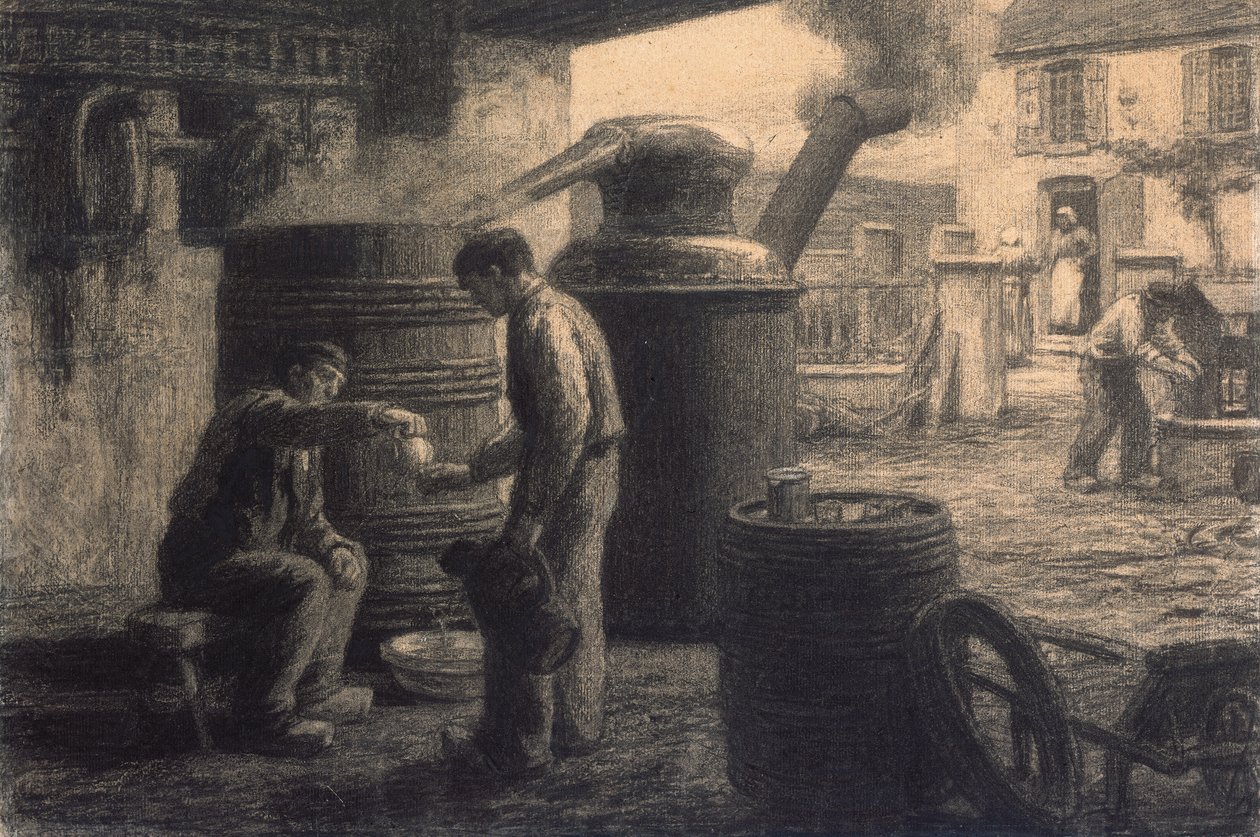 التقطير Les Degustateurs d "Eau-de-Vie-de Marc or L" Alambic، c.1872 بواسطة ليون أوغسطين ليرميت