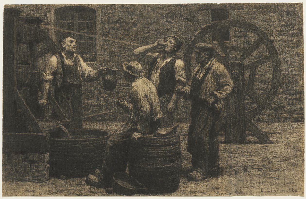 الصحافة النبيذ ، c.1872 بواسطة ليون أوغسطين ليرميت