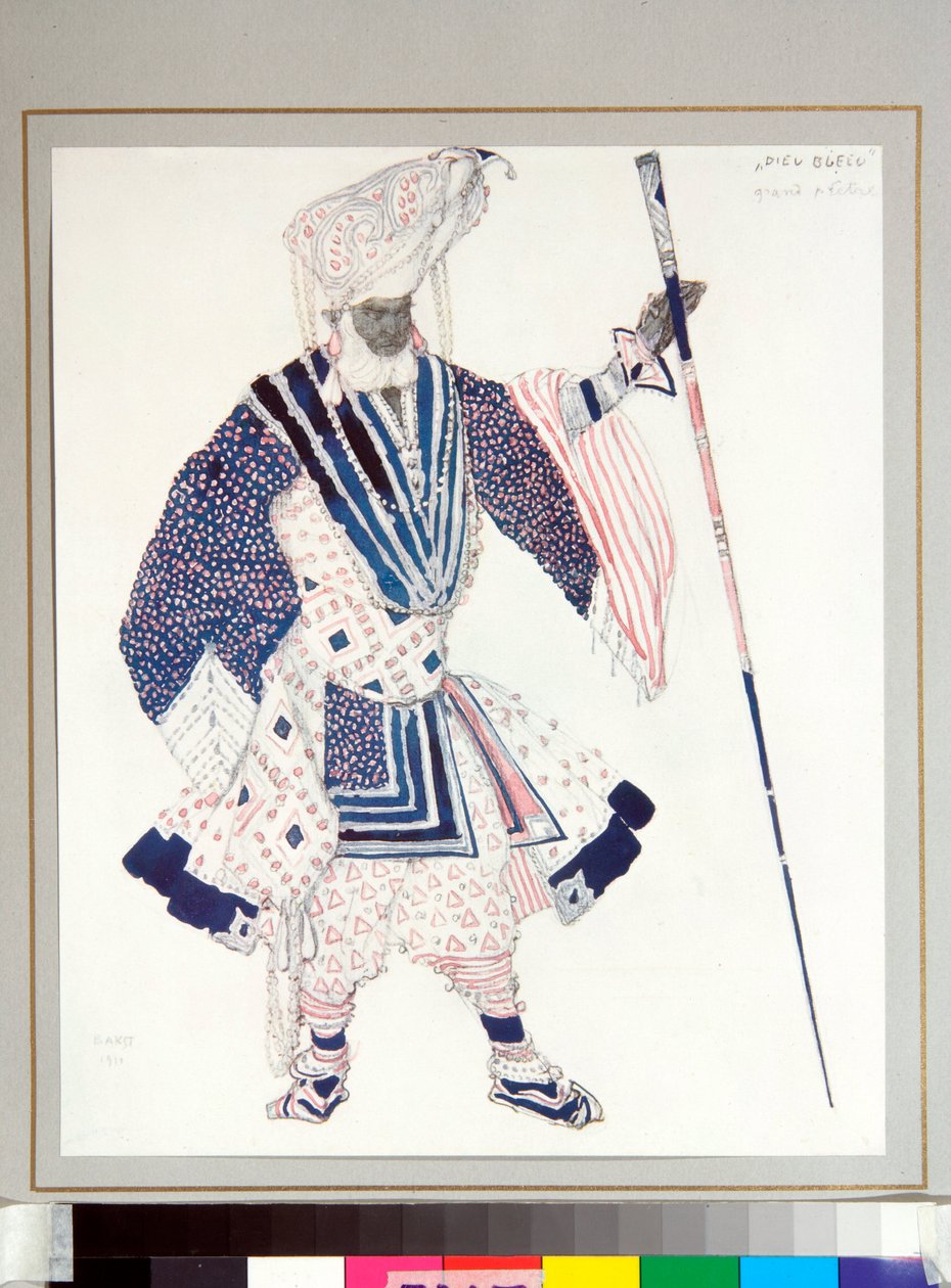 باليه روس: زي "الكاهن الكبير" من تصميم ليون باكست (1866-1924) لباليه "Le dieu Bleu" "لميشيل فوكين بواسطة ليون باكست