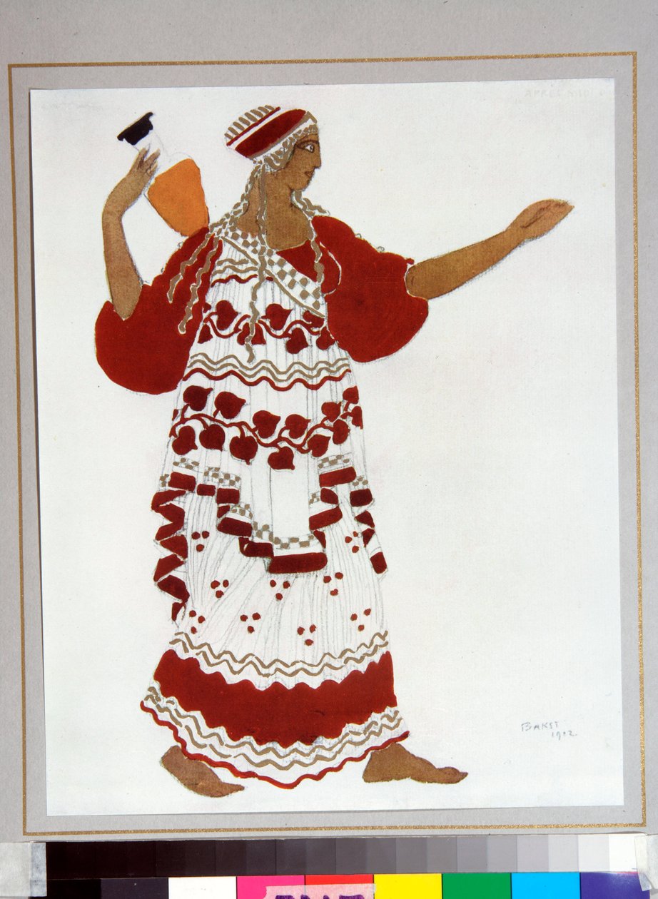 باليه روس: زي "حورية" من تصميم ليون باكست (1866-1924) لباليه "لابريس ميدي ديون فاون" لكلود ديبوسي بواسطة ليون باكست