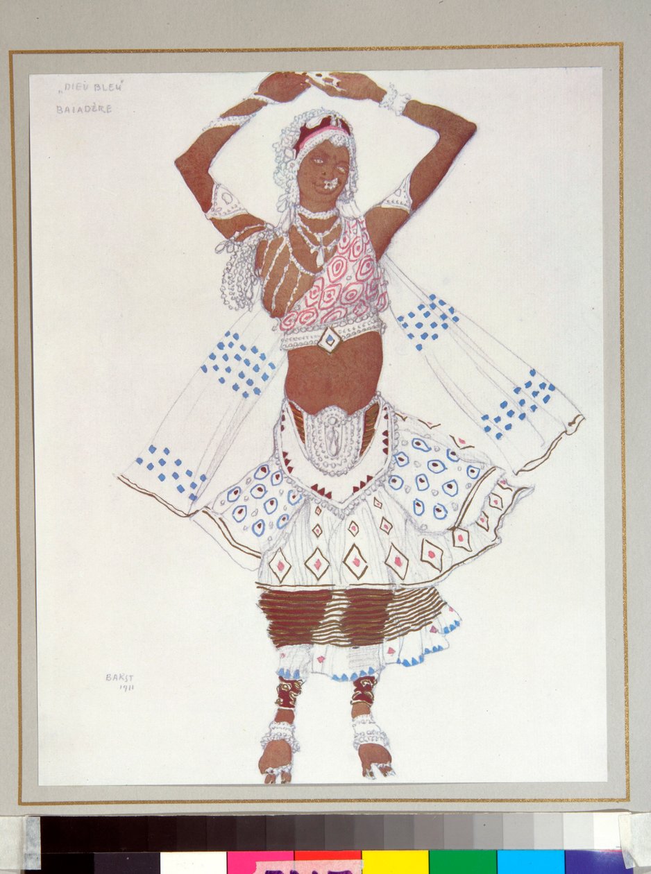 باليه روس: زي "بايادير" من تصميم ليون باكست (1866-1924) لباليه "لو ديو بلو" "لميشيل فوكين بواسطة ليون باكست