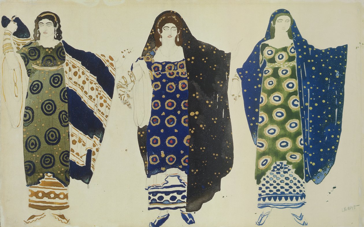 تصميم الأزياء لأوديب في كولونوس بواسطة سوفوكليس ، 1904 (مرحاض على ورق) بواسطة ليون باكست