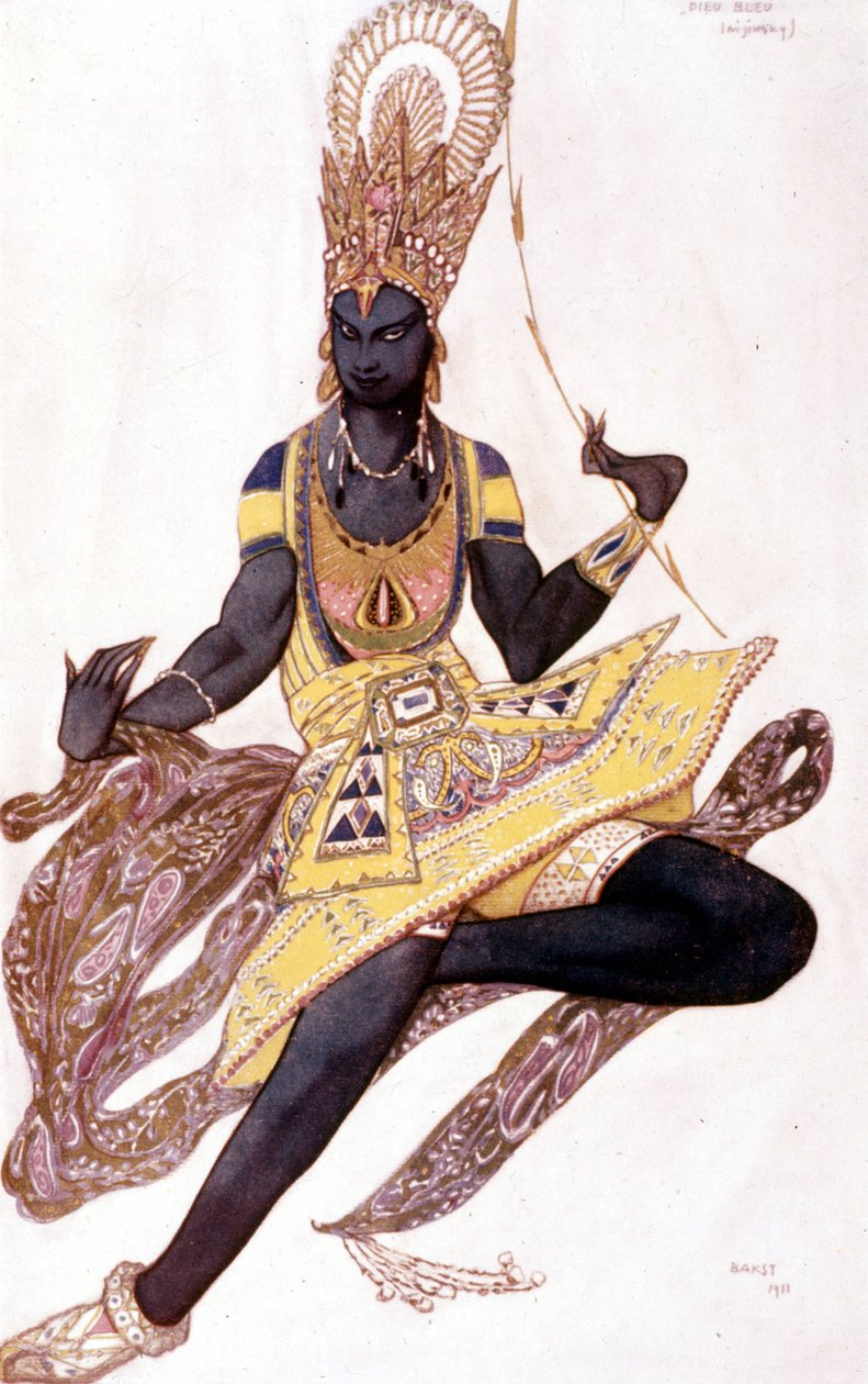 زي فاسلاف نيجينسكي أو نيجينسكي (1889-1950) ابتكره ليو باكست لـ "The Blue God" بواسطة رينالدو هان (1875-1947) بواسطة ليون باكست